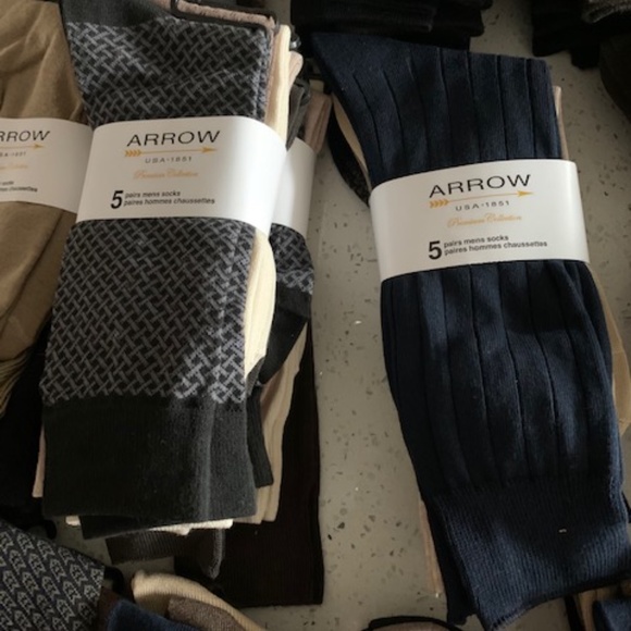 Arrow USA 1851 Premium Collection 5 Pair Socks Men’s (Shoe Size 7-12) Assorted - Picture 9 of 12